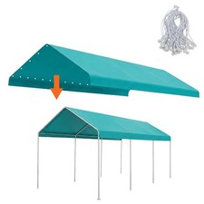 Aoodor 10 x 20 FT Carport Replacement Canopy Cover with Extra-Long Ball Bungees