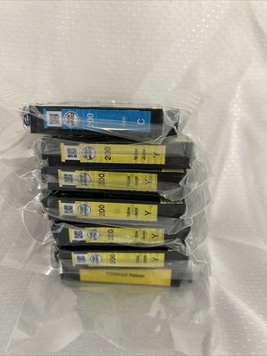 Epson 200 T2004 Yellow Ink Cartridge (x7) & Cyan (x1) - Genuine New