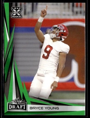 2023 Leaf Draft #B2-7 Bryce Young Base V2 Green RC Rookie 3203V