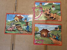 Lot of 3 vintage Nursery Rhyme Puzzles 1960's - 20-35 pieces each