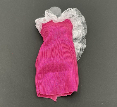Barbie Hot Pink Dress White Lace Doll Clothes NICE Fast Free Shipping!