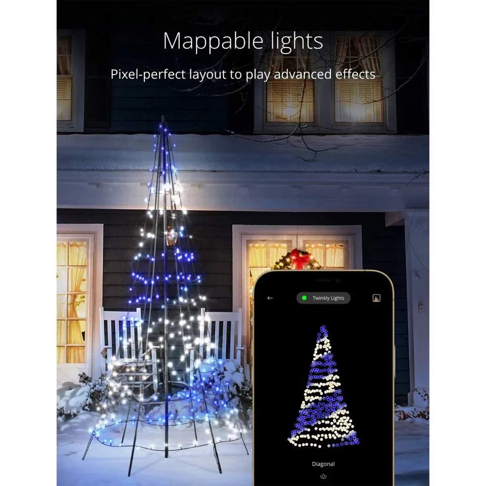 Twinkly - Smart Light Christmas Tree 10ft 450 RGB+W LED - Multi, App - Image 3 of 4