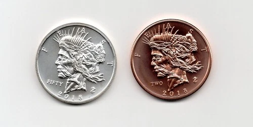 .999 Fine Silver 1 oz Round "Feast" 2018 Zombucks + 1oz copper "Feast"