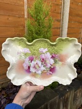 Vintage Victoria Austria Porcelain Serving Plate Dish Floral Design Hand Painted