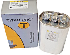TitanPro TOCF405, HVAC Round Motor Run Capacitor 40 5 MFD, 440/370Vac