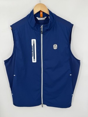 Peter Millar Vest Mens XL Hyperlight Fuse Full Zip Navy Blue Wind Resistant Golf