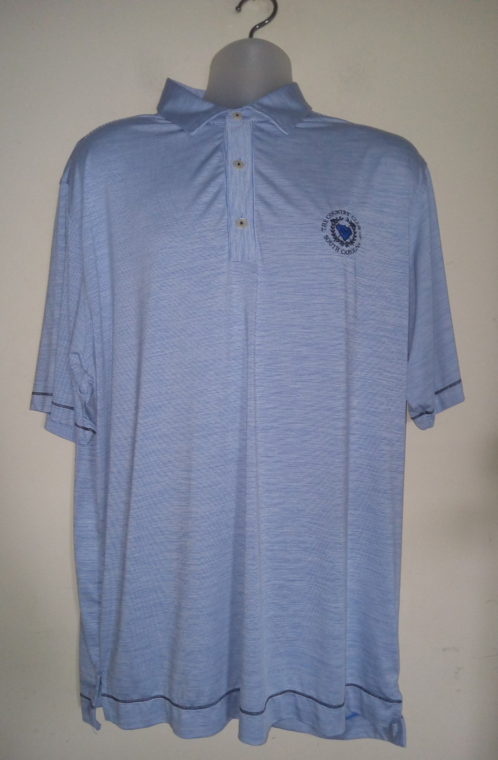 FootJoy Golf Polo Mens XL Short Sleeve Shirt Button Casual Preppy  Blue Striped
