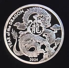 2024 Asahi Year of Dragon Zodiac Lunar Calendar Rare-0.999 Silver 1 Oz Art Round