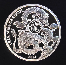 2024 Asahi Year of Dragon Zodiac Lunar Calendar Rare-0.999 Silver 1 Oz Art Round 84.99 per troy oz