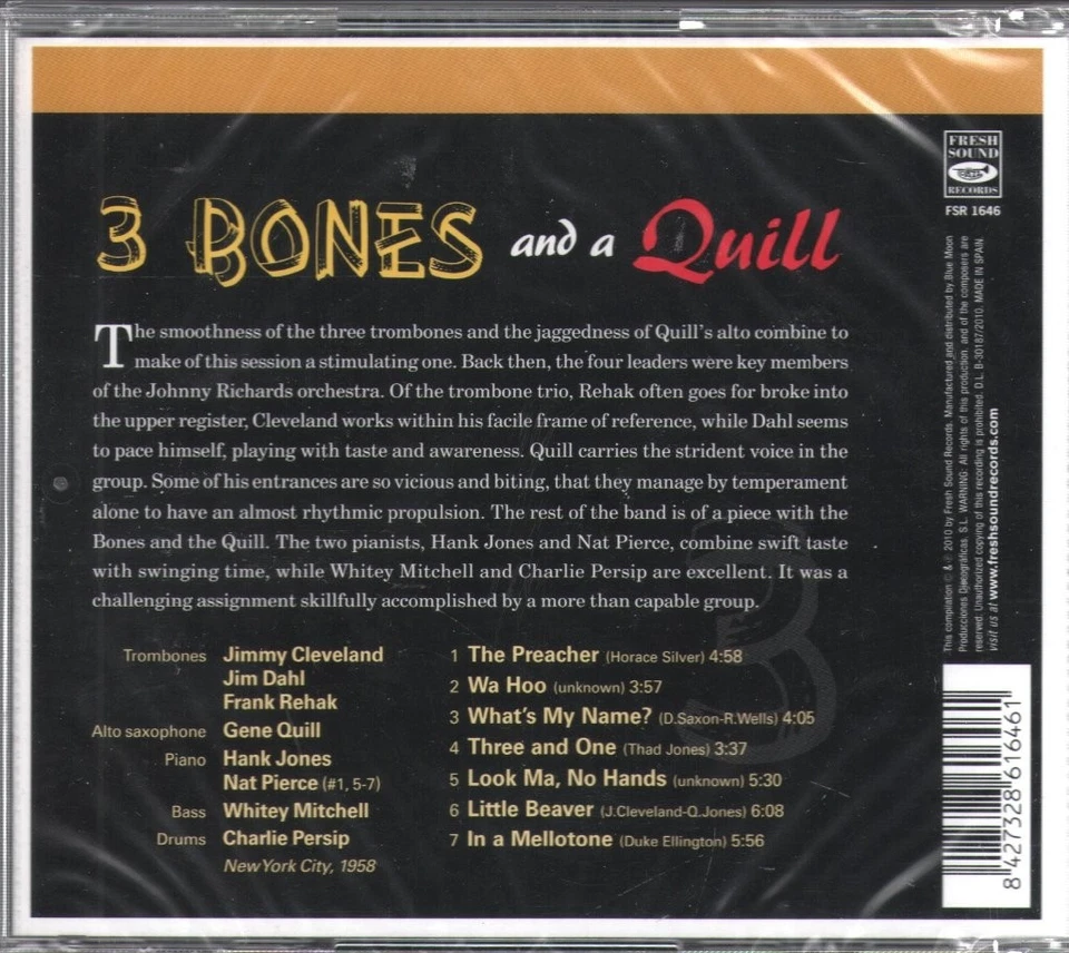 Gene Quill 3 Bones Und Ein Quill CD Spanien Fresh Sound 2010 FSR1646 - Bild 2 von 2