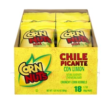 Corn Nuts Chile Picante con Limón 1.7oz Crunchy Corn Kernels 18 Pack