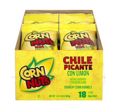 Corn Nuts Chile Picante con Limón 1.7oz Crunchy Corn Kernels 18 Pack