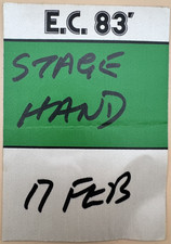 ERIC CLAPTON 1983 TOUR Backstage Pass