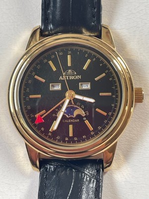 Astron Calendar Herren Armbanduhr mit Tag Monat Mondphase Anzeige