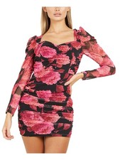 QUIZ Womens Body Con Short Dress Long Sleeve Evening