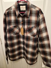 New Large Men's Weatherproof Vintage Heavy Flannel Fleece Plaid Shirt