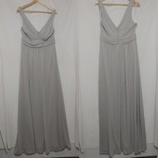 Lulu's V-Neck Chiffon A-Line Gown Maxi Dress Light Gray M17572 Size Large
