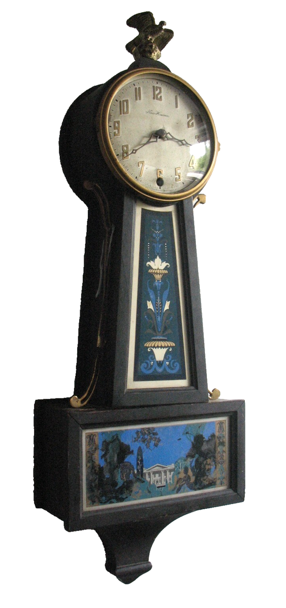 New Haven Banjo Wood Wall Clock Antique Winsome Model Original