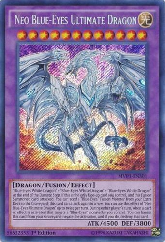 Yugioh! LP Neo Blue-Eyes Ultimate Dragon - MVP1-ENS01 - Secret Rare - 1st Editio