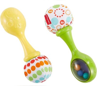 Fisher-Price Rumba Rasseln Set=2 Rasseln mit  bunten Perlen ab 3 Monaten BLT33