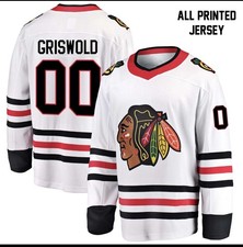 Clark Griswold Chicago Blackhawk V-Neck Hockey Jersey XXL