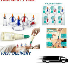 Cupping Set 6 Cups Massage Therapy Kit with Pump for Cellulite Reduction Muscle