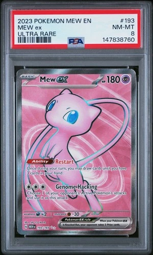 2023 POKEMON MEW EN-151 ULTRA RARE #193 MEW EX PSA 8