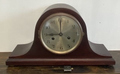 Antique Napoleon Hat Wooden Case Mantle Clock.Has Pendulum No Key. Spares/repair