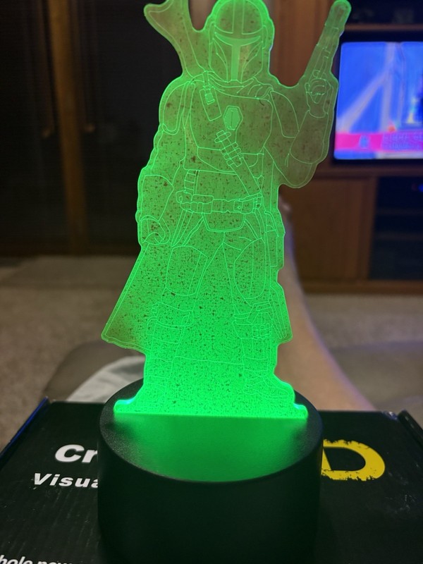 Color Changing 3D Visual Lamp (Charger Cord Included,also Takes Batteries)