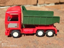 VINTAGE VOLVO DUMPTRUCK BISON FRICTION TIN PLASTIC TOY GERMANY DDR GDR 70's RARE