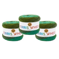 (3 Pack) Lion Brand Yarn 217-603J Ferris Wheel Yarn, Evergreen