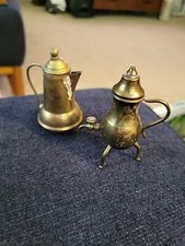 Vintage Miniature Doll House Coffee Pot Gooseneck Brass Water Kettle