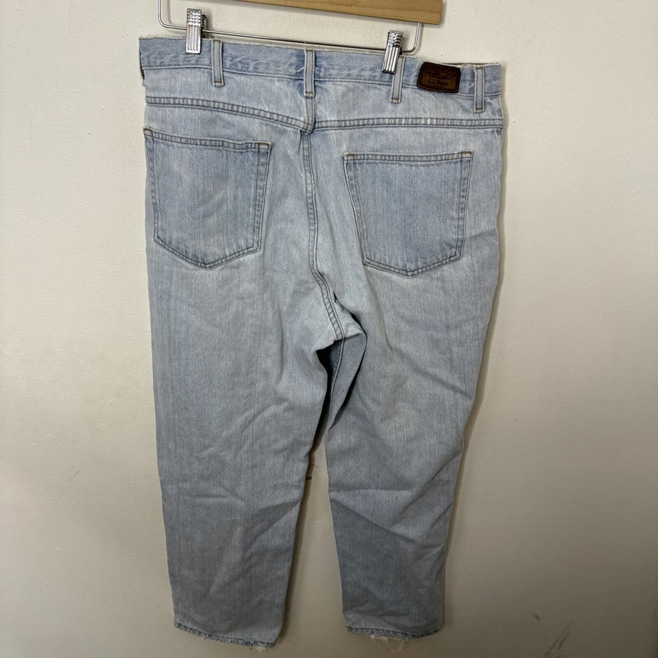 Vintage L.L. Bean 38X30 Relaxed Jeans Classic Denim Work Pants Broken In 90s - Image 4 of 4