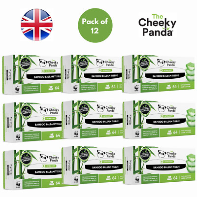 Freche Panda Bambus Balsam Taschentücher Aloe Vera, hypoallergen, weich 12er Pack