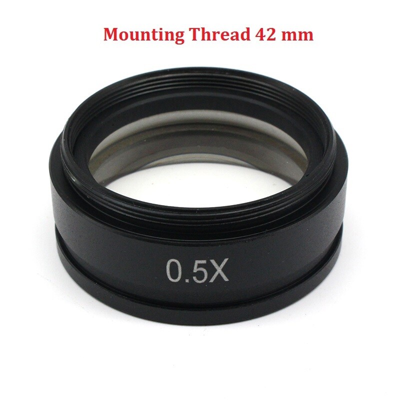 0.5X Barlow Lens Stereo Microscope Objective Lens Mounting Size M42 M48 M50