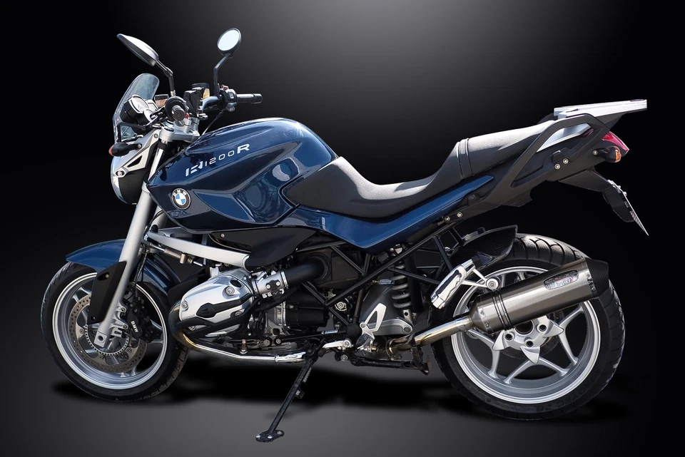 BMW R1200R R1200RT 2006-2009 Slip On 13.5" X-Oval Stainless Exhaust Muffler Kit - Image 4 of 4