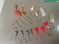 Lead Bullet Nose Jig Head And Various Vintage Fish Hooks Lot Of 18