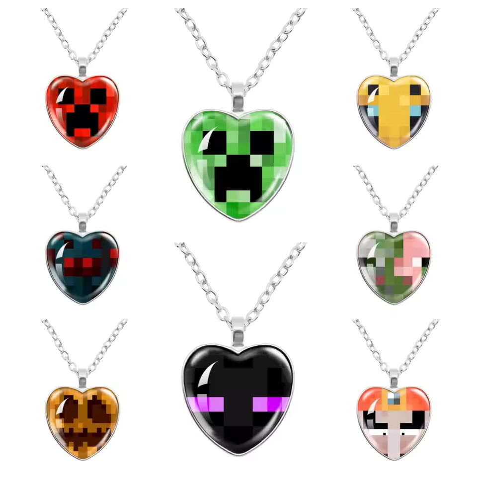 Minecraft Necklace Creeper Enderman Pendant Gamer Jewelry Gift for Kids - Main Image