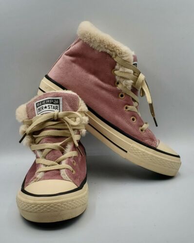 Beierpal 8er Star Pink Canvas Shoes Plush Lace Up 