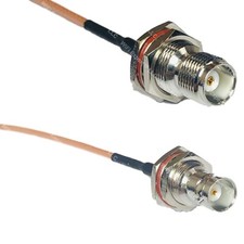 RG316 TNC FEMALE BULKHEAD to BNC FEMALE BIG BULKHEAD RF Cable Rapid-SHIP LOT
