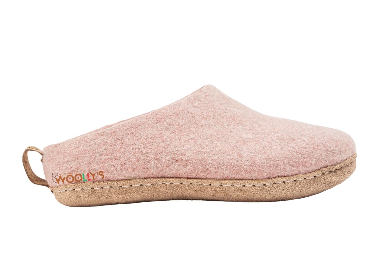 SAOLA Ciabatte da interno tacco aperto con suola in pelle rosa bambino fatte a mano e comode