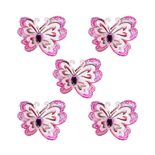 Double Layer Cutout Sparkle Butterfly 5-Pack Iron On Patch