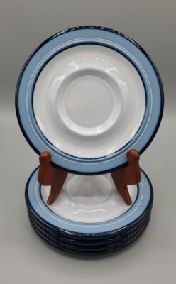 35 PIECE ARITA GENESIS BLUE DINNER & Salad PLATES BOWLS Cups