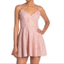 NWT Row A Women's Fit and Flare Pink Mini Dress Size 9 Summer Party Skater
