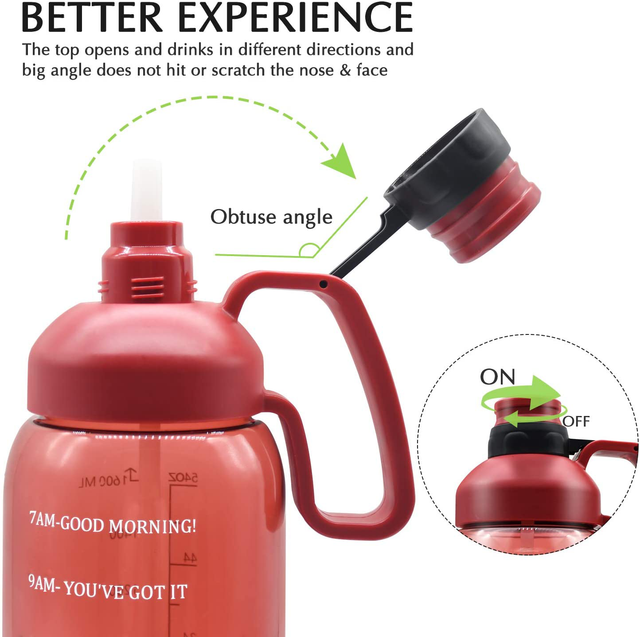 clear motivational water bottle