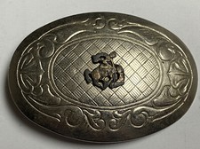 Vintage Western Cowboy Bucking Bronco Mid Century Silver Tone Belt Buckle
