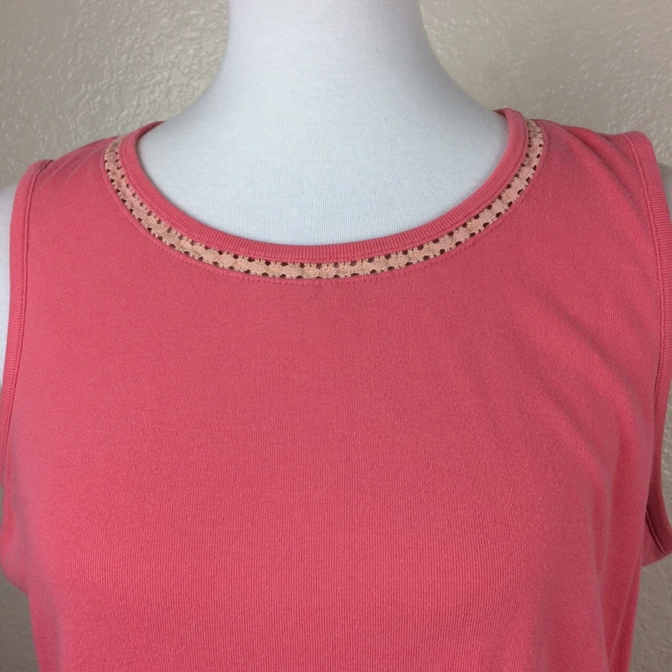 Villager Sport Mujer Rosa Top Sin Mangas con Escote Ribete Talla L Foto 3 de 4
