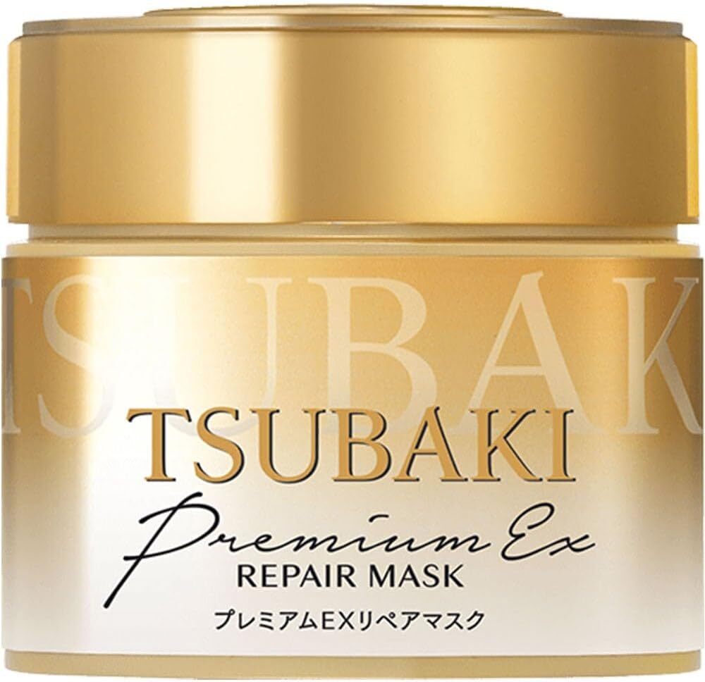 YMO巾着(赤) + '81 TSUBAKI (edit) + Reheasal Tsubaki FineToday Premium Hair Repair Hair Mask 180g 6.4oz