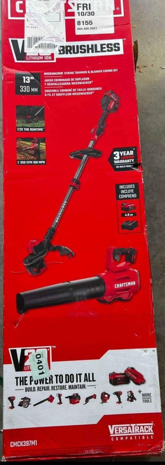 CRAFTSMAN V20 2Piece 20volt Max Cordless Power Equipment Combo 4aH