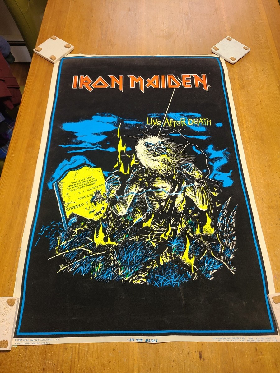 Iron Maiden Life After Death Black Light Felt Poster 1985 814